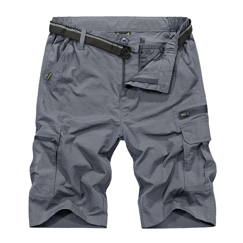 Summer Quick Drying Waterproof Shorts Men Tactical Multi-pocket Short Trouser Outwear Cargo Shorts masculino Men Plus Size M-4XL