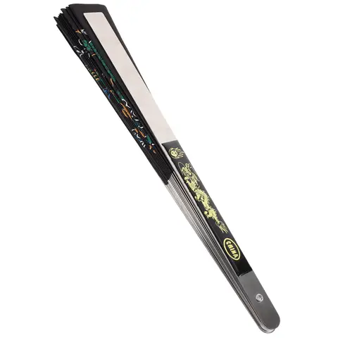 Ventaglio tenuto in mano pieghevole in metallo di seta Prom Dancing decorazione in acciaio inossidabile palmare Fitness cinese