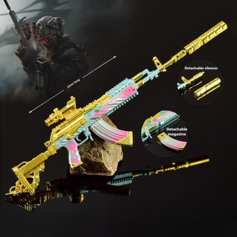 22cm Delta Force M762 Delight del mar profundo pistola de juguete juego periféricos armas de Metal modelo artesanías coleccionables adornos regalos para niños