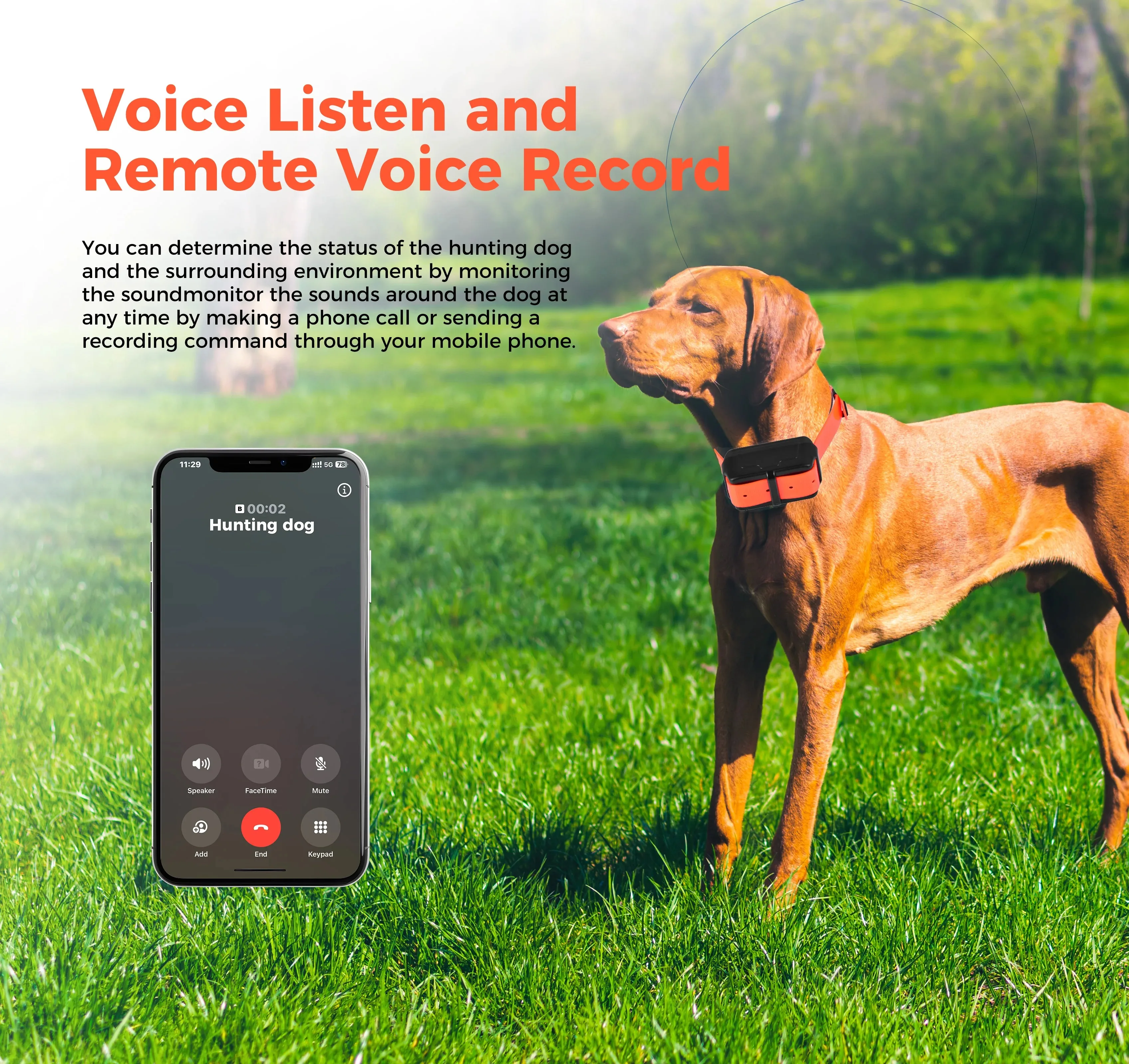 4G GPS Tracker for Hound Cow Sheep Dog - Waterproof Collar with Location Query, Track Query, Geo-fence, Voice Monitor, LED Light