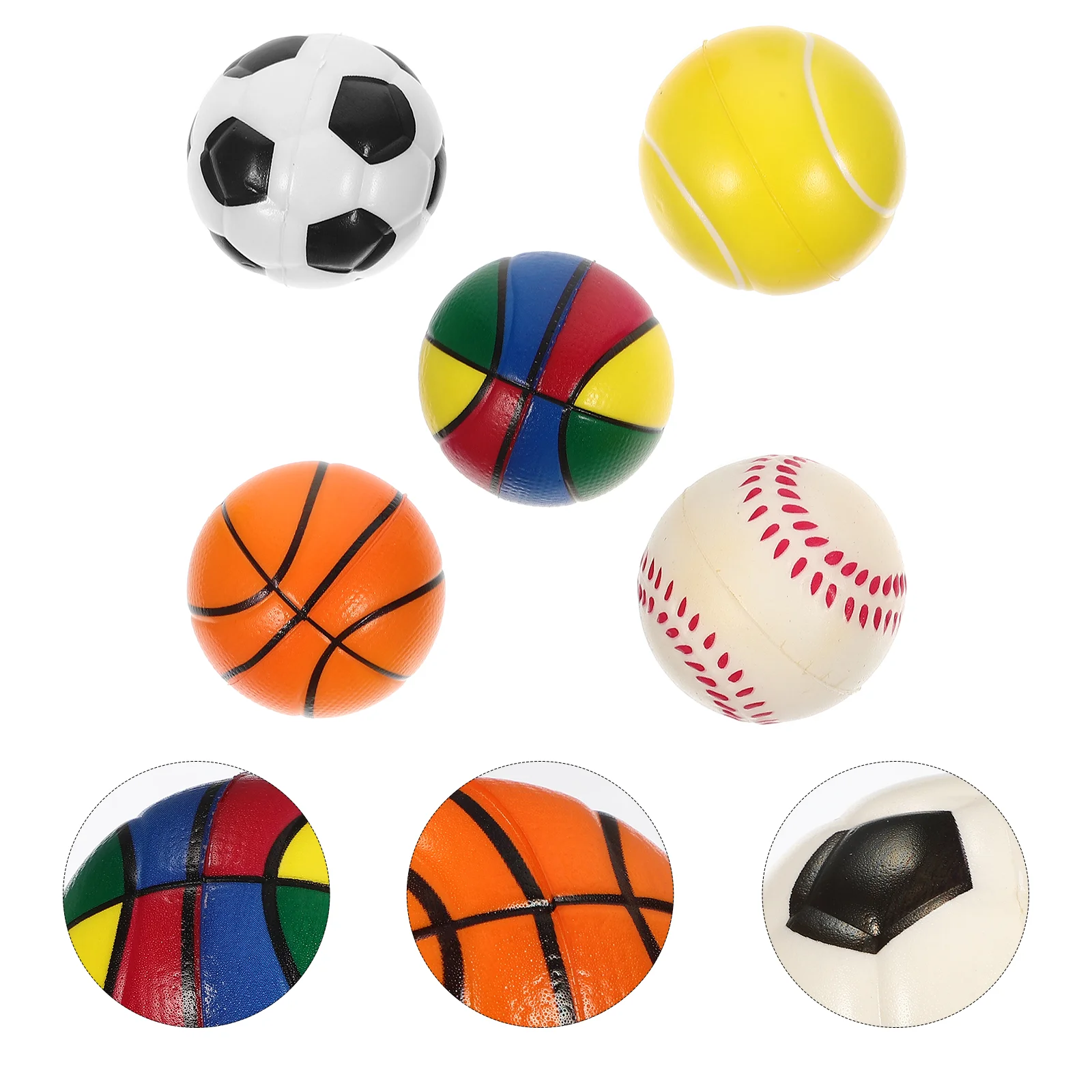 Bouncy Ball Sports Party Favors Small Balls Stress Baseball Basketball Decorations 7 Inch for Mini Basketballs Kids Toys