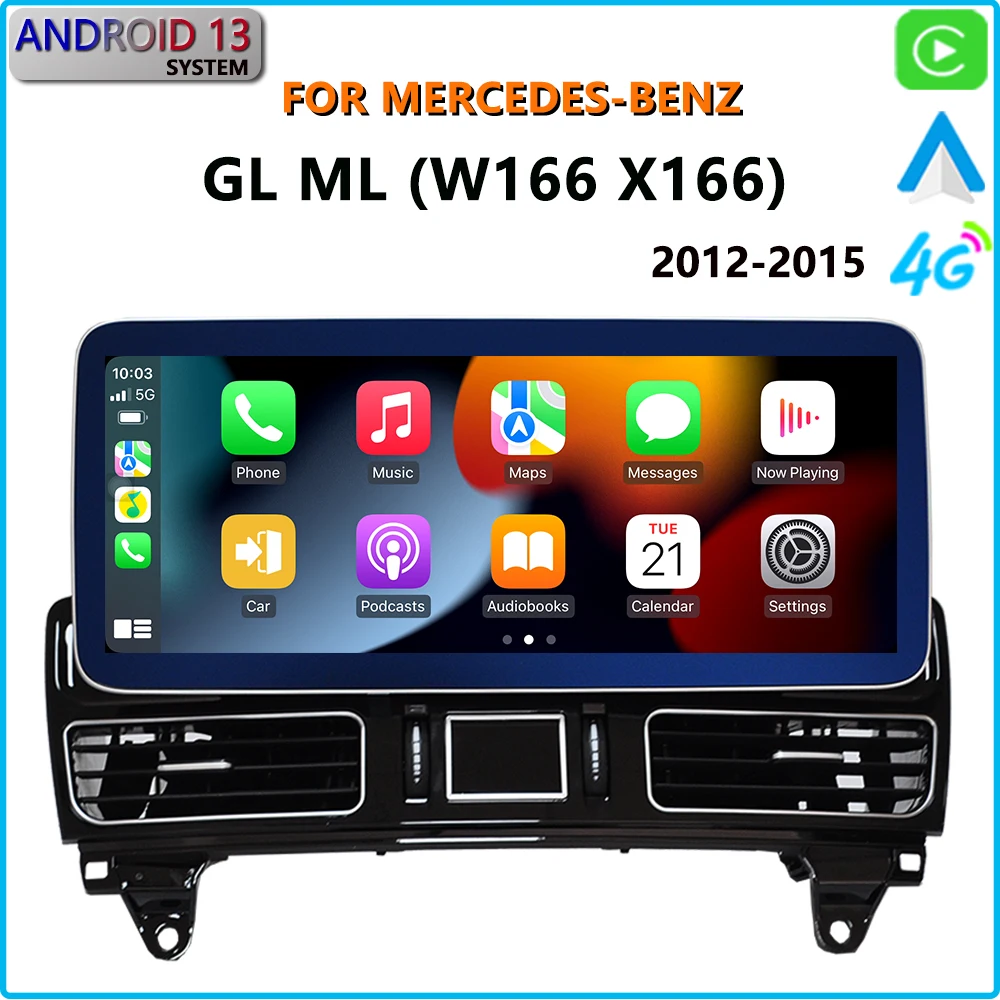 

Android 12 For Mercedes Benz ML GL W166 X166 2012 to 2015 CarPlay 4G Car DVD Radio GPS Navigation Multimedia Player HD Screen