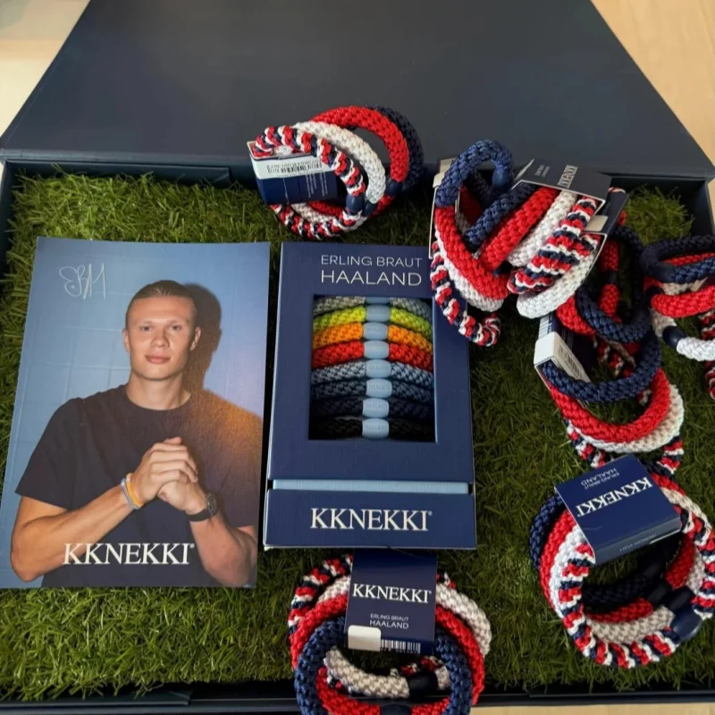 Kknekki Genuine Haaland Same Color Braided Hair Loop Hair Rope Rubber Band Limited Edition  Football Star Fan Peripheral Toy