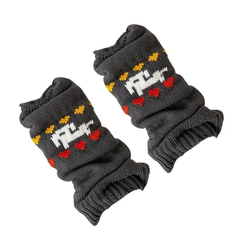 Women 90s Vintage Flared Long Leg Warmer Footless Socks Knit Cartoon Animal Pattern Boot Covers Stockings Streetwear 15UB