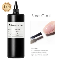 #808 High Quality UV Gel Top Coat With Sticky Layer Base Coat Primer 1000ml 1 gallon Big Volume Gel Nail Polish For Nail Art