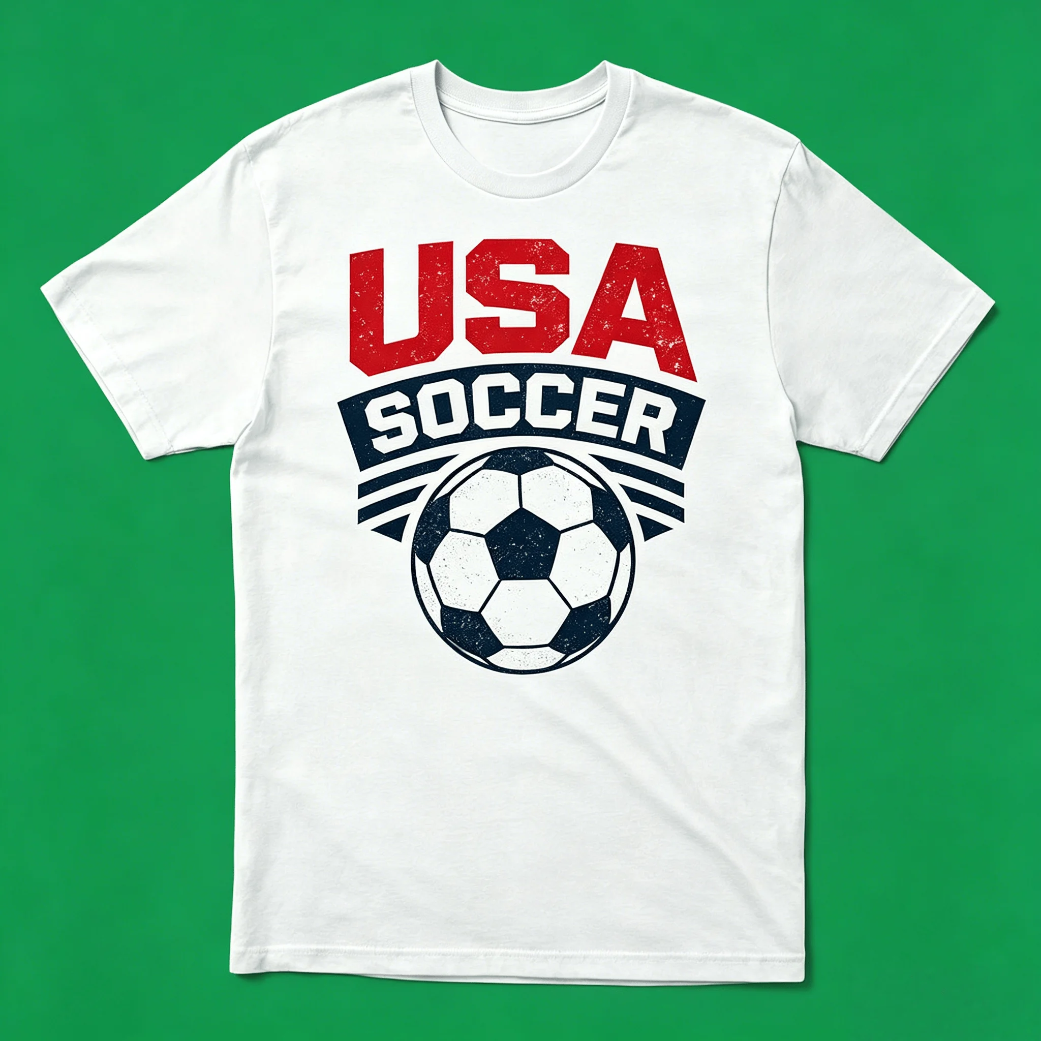 180G Cotton Vintage USA Soccer T-Shirt 2026 World Cup Distressed Retro Graphic Tee Unisex Breathable Game Day Shirt Fast Delivery