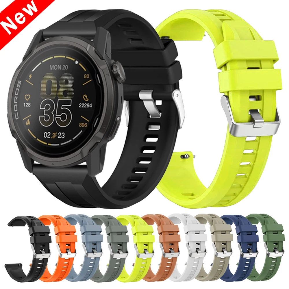 22mm Silicone Strap For COROS APEX 4 42mm/PACE Pro Sports Replace Wristband For COROS PACE 3 APEX 46mm 2 Pro Smartwatch Bracelet