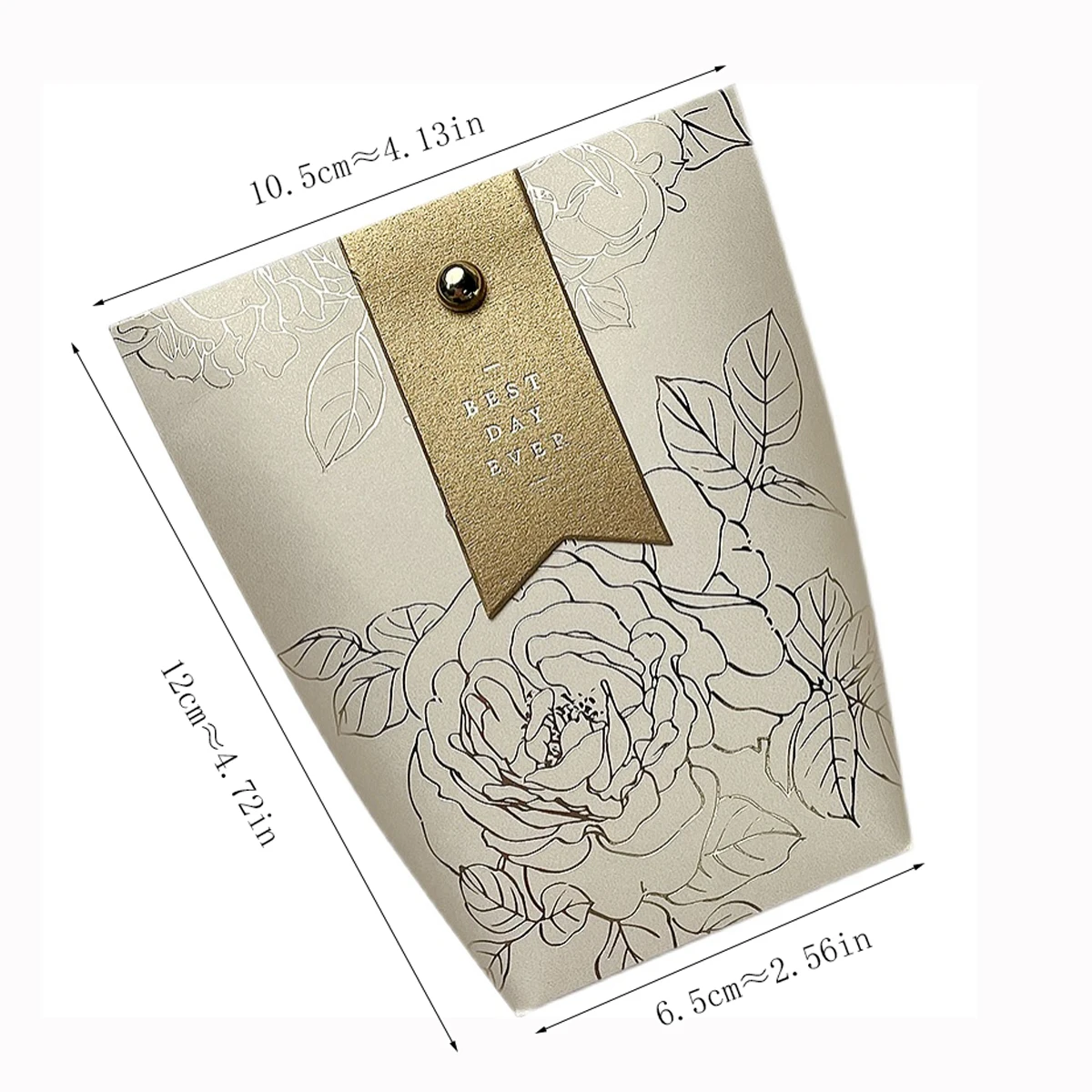 Gold Stamping Process Mini Gift Box with Ribbon, Flower Candy Box, Wedding Candy Box, Wedding Gift Box