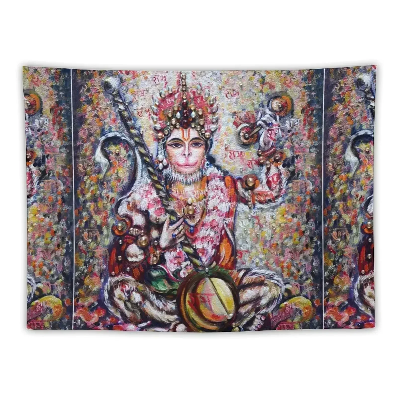 Hanuman - ecstatic joy in Rama Kirtan Tapestry Bedrooms Decor House Decor Tapestry