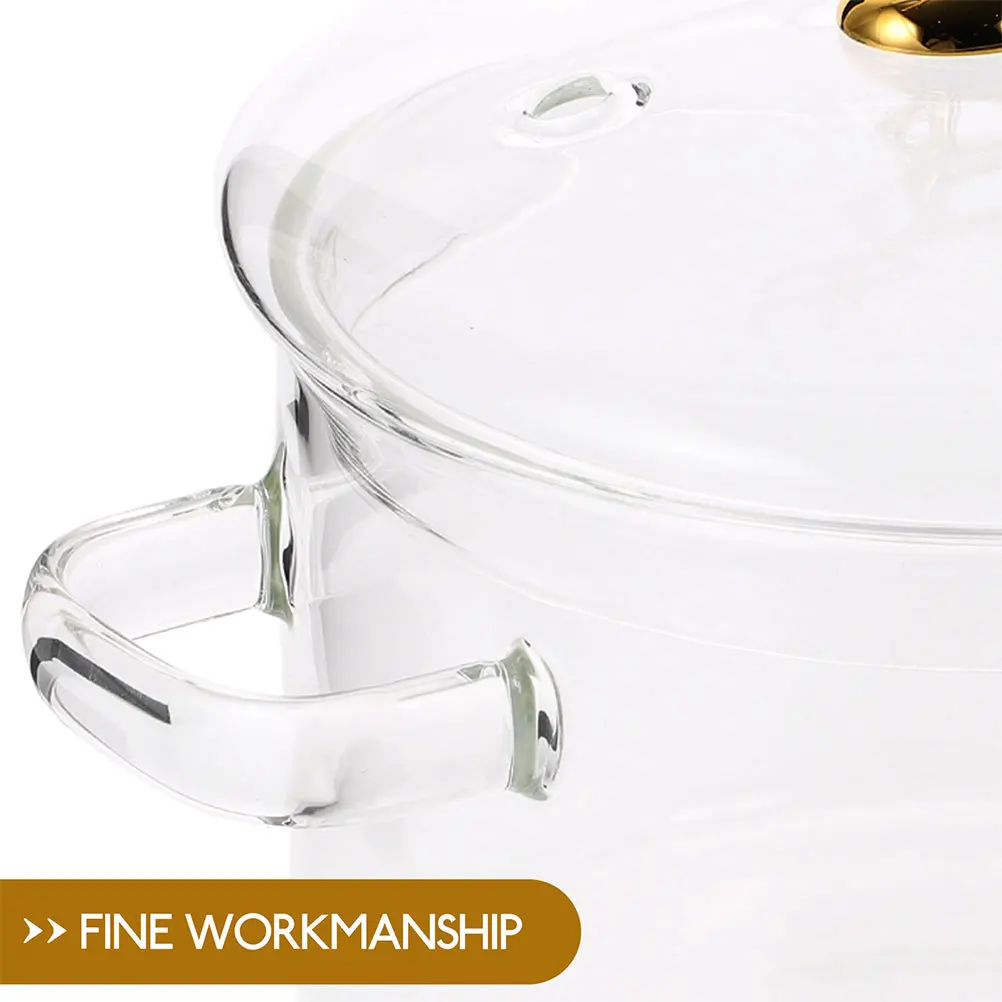 

Ergonomic Design High Borosilicate Glass Stew Pot Heat Resistant for Home Kitchen Use Glass Stew Pots Heat Resistant