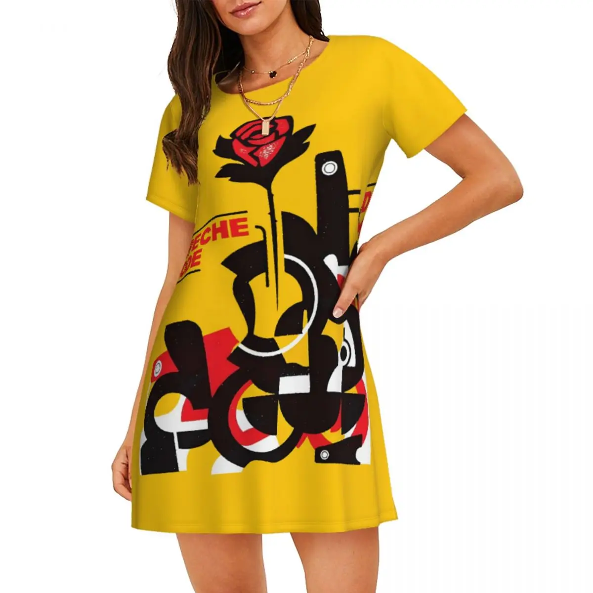 

Женская ночная рубашка с короткими рукавами Depeches Cool Mode, ночная рубашка с электронным ремешком для покупок, путешествий, пижама