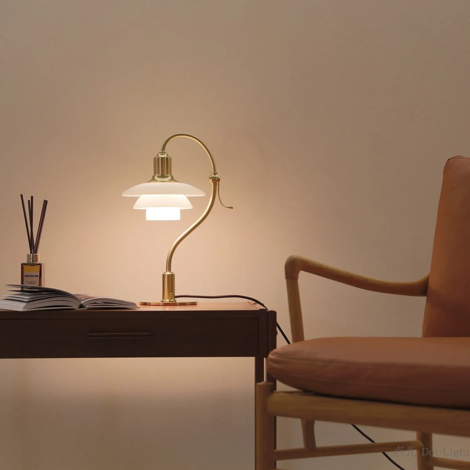 Bedroom bedside lamp minimalist Danish designer creative study desk PH wind chime desk lamp