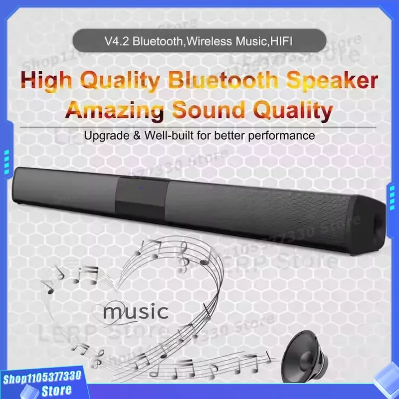 Wireless TV Speaker Bluetooth 5.0 Home Cinema Surround Sound System with TF Card Aux RCA Input for FM Radio Audio Playback