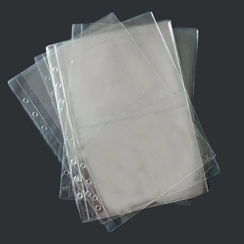 5Pcs A5 6 Lubang 2-solt PVC Loose-Leaf Notebook Dokumen Arsip Tas Penyimpanan Ringkas Koleksi Kantor perlengkapan Sekolah