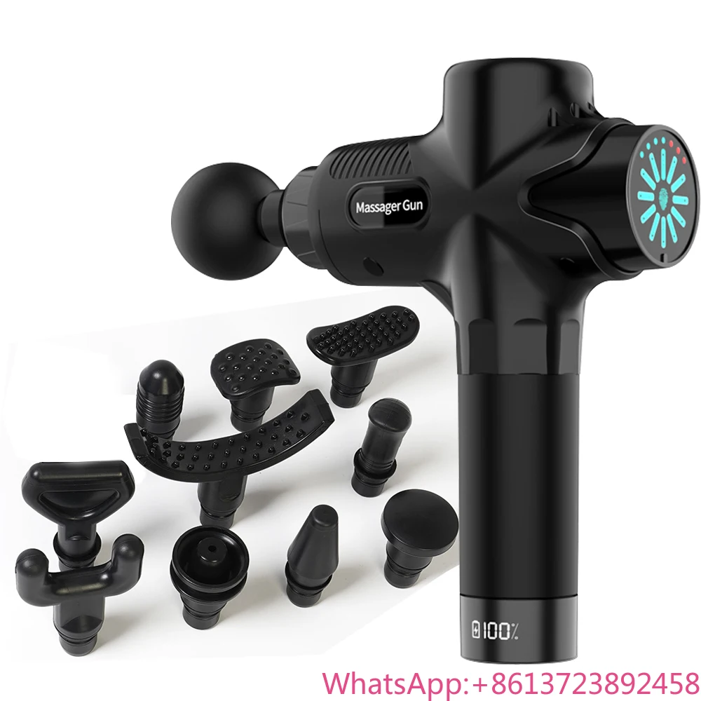 

2024 Handheld Muscle Gun Massager Carbon Fiber Percussion Massage Pen LCD Touch Screen Massage Gun Drop Shipping