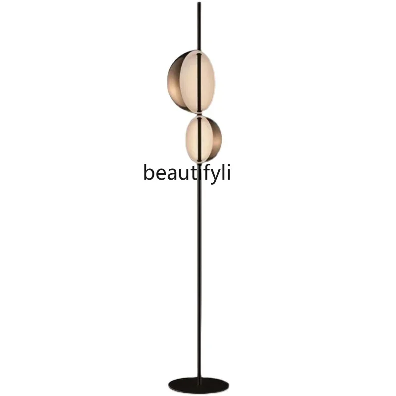 

Model Room Double-Headed Floor Lamp Light Luxury Creative Nordic Living Room Sofa Minimalist Soft Vertical Table Lamp