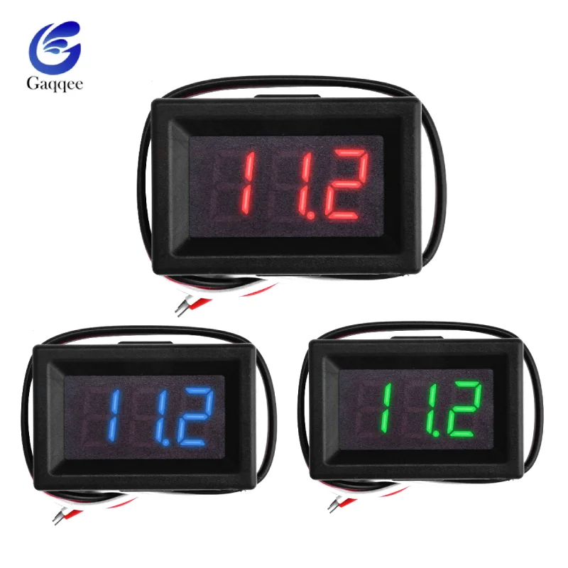 1Pcs Mini LED Digital Voltmeter Voltage Tester 0.36inch Red /Green /Blue Display DC 3-30V Vol Meter Easy Install