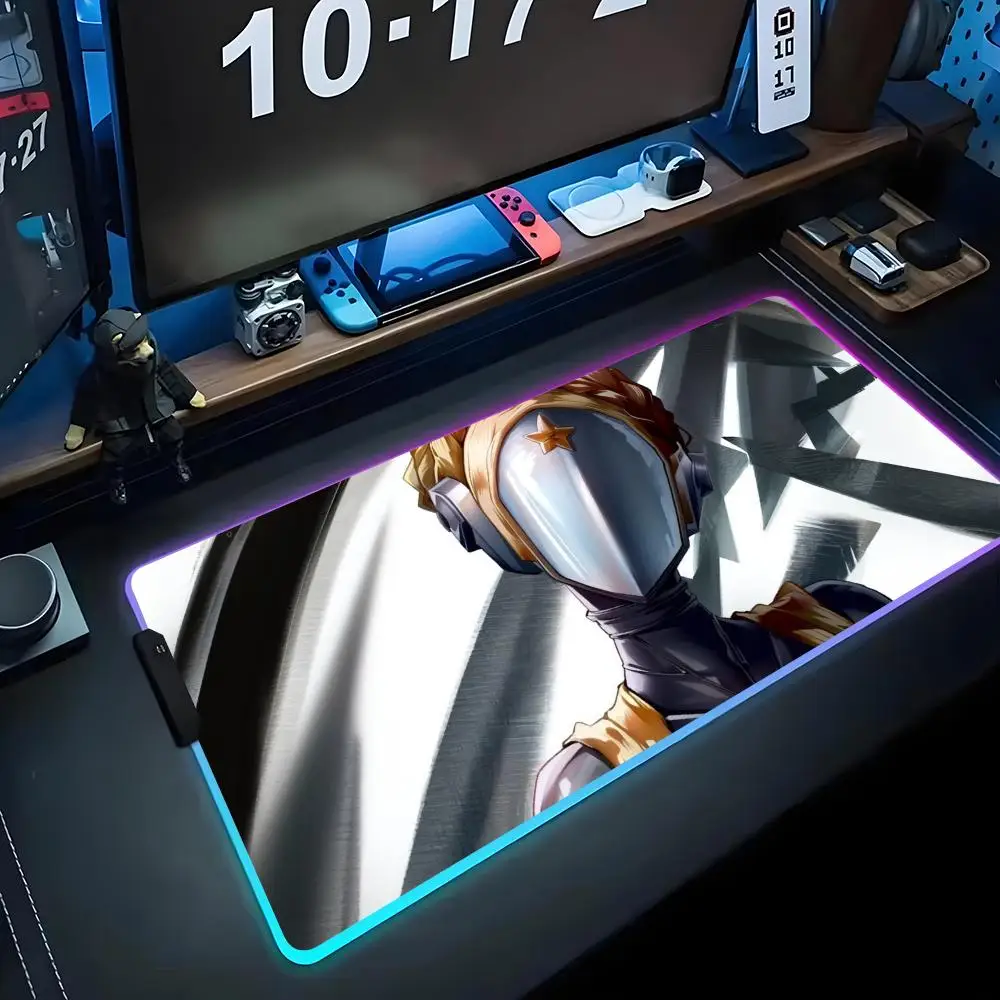 

Игровой коврик для мыши Atomic Heart с RGB-подсветкой, большой светящийся коврик для ПК, настольный коврик, светящийся коврик для мыши, большой коврик для клавиатуры, настольный коврик с подсветкой