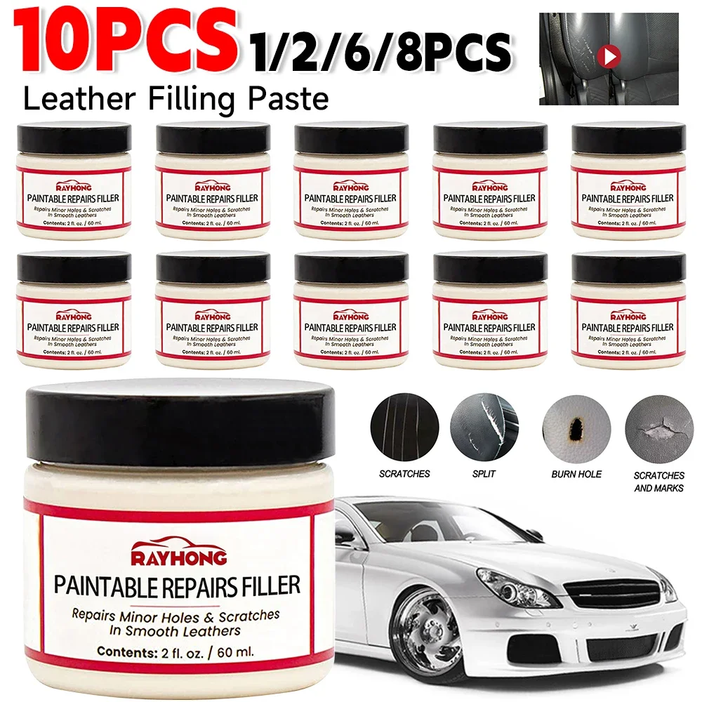 

60ml Leather Filling Paste Compound Leather Restoration Cream for Auto Car Repair Scratches Cracks Sofa Car Seat Burns Holes Fil