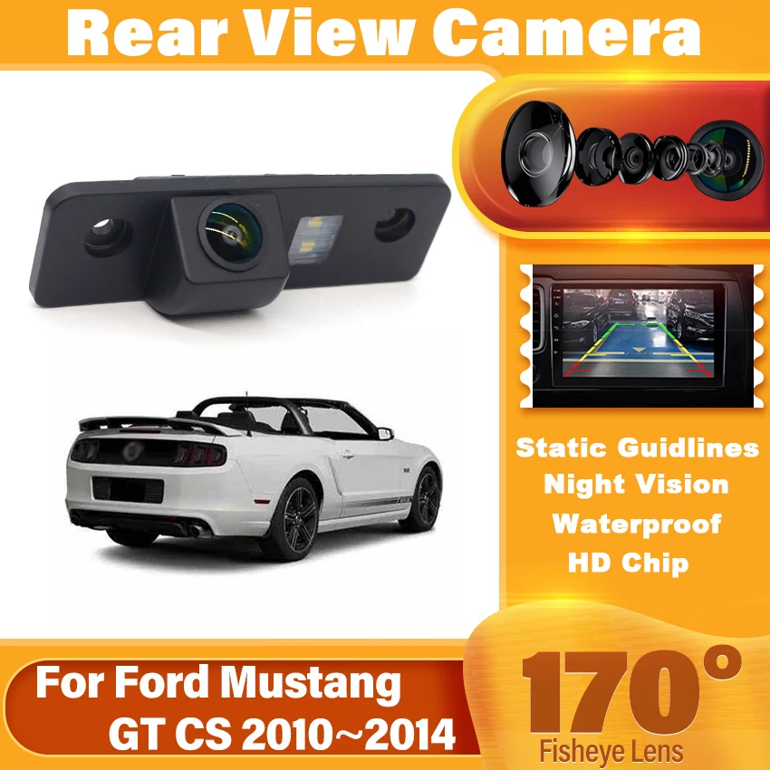 Cámara de Vista trasera de coche para Ford Mustang GT CS 2010 2011 2012 2013 2014 CCD HD cámara de marcha atrás de visión nocturna impermeable