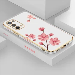 A74 5G Pattern Flower Phone Case For OPPO A54 A55 A76 A78 A83 A91 A92S Luxury Plating Silicone Soft Cover Coque