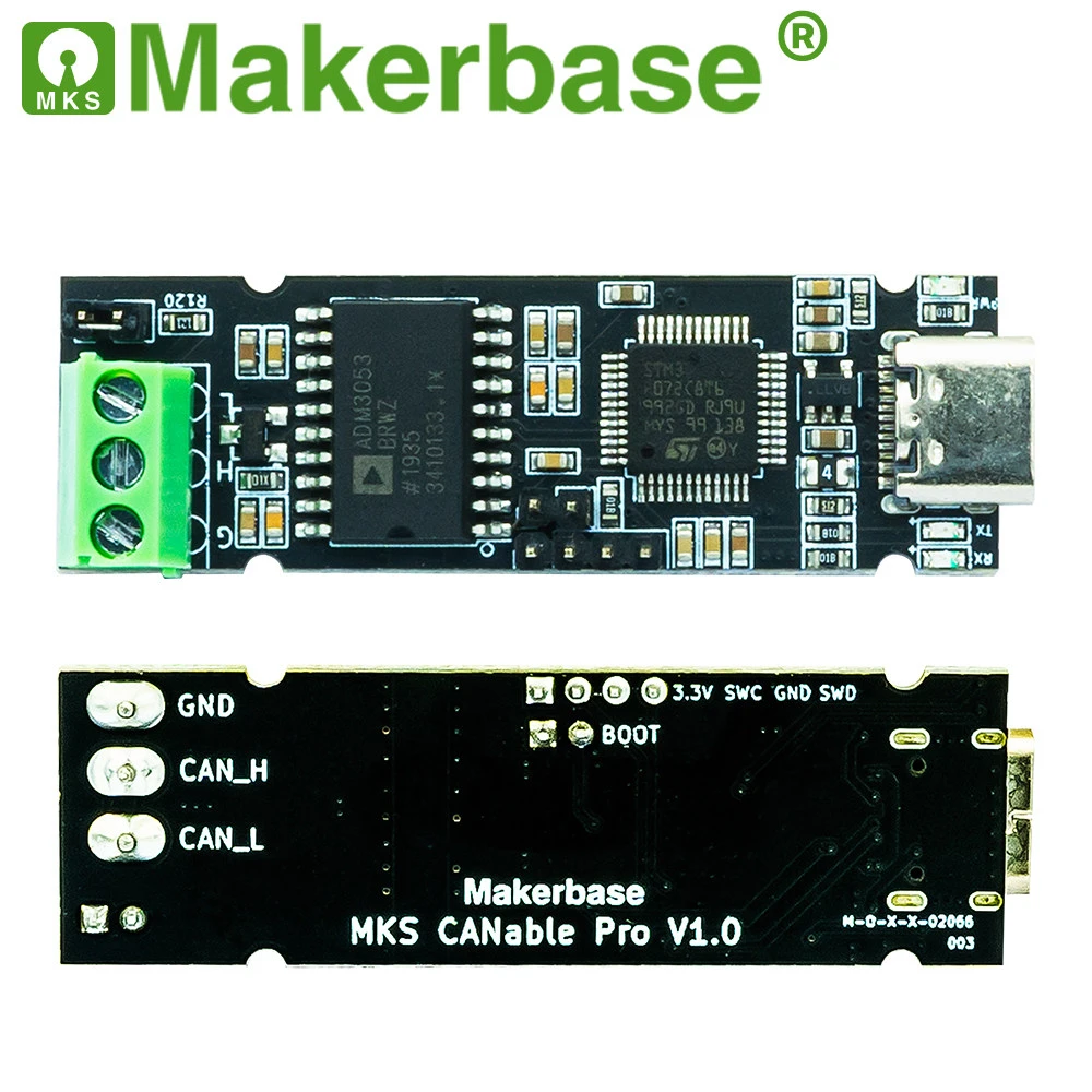Makerbase CANable USB-C to CAN Adapter Isolated CAN Bus Analyzer Debugger SLCAN CANFD Converter for Raspberry Pi Linux Windows A