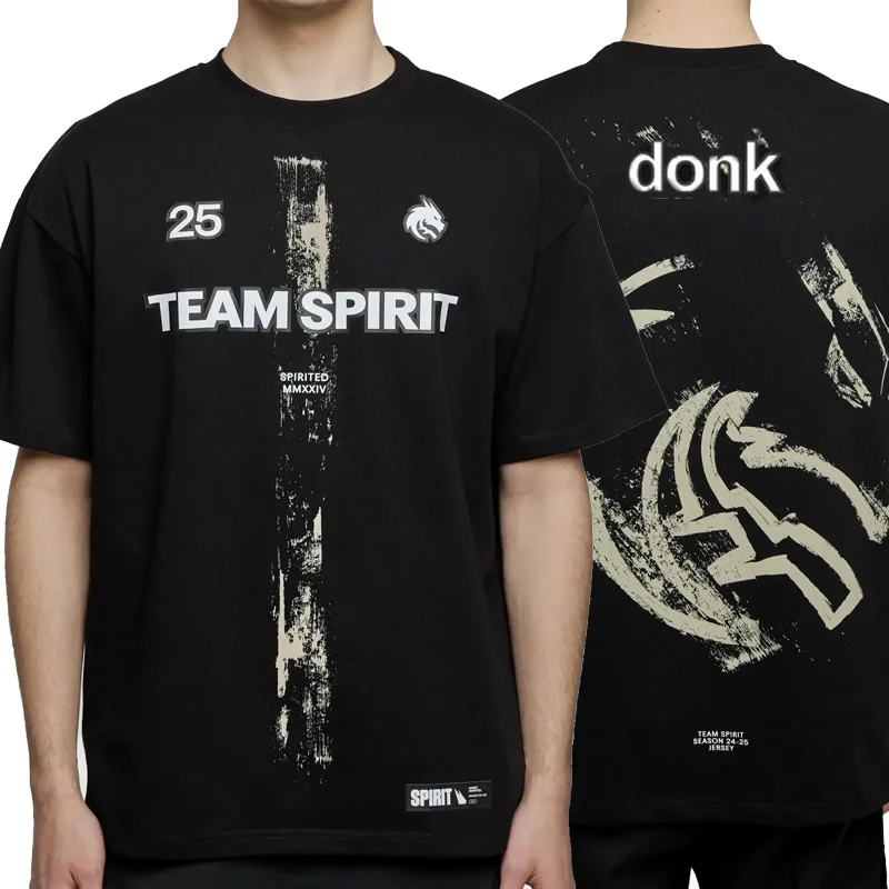 2025 دونك جيرسي تي شيرت 2025 جديد CS2 Esports CSGO Spirit Team المنافسة المهنية التدريب تيز المتضخم ألعاب المشجعين القمم