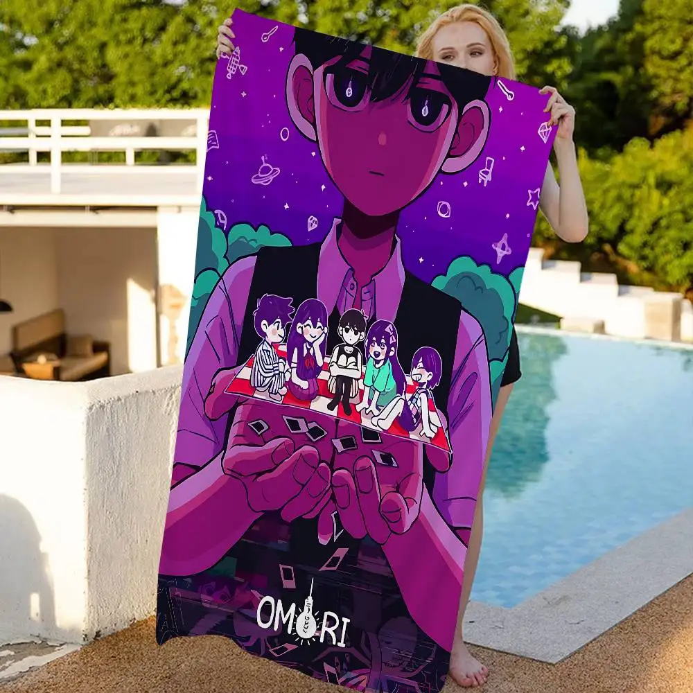 Game O-OMORI Microfiber Printed Beach Towel Mountain Climbing Yoga Beach Swimming Running Absorbent Soft Towel