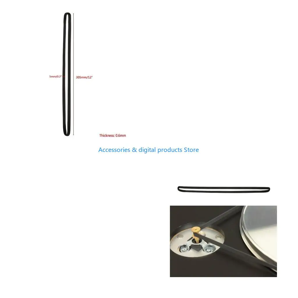 77JD 2Pcs 627mm x 5mm x 0.6mm Wide Flat Cassette Tape Machine Belt Assorted Common Belt Recorder Repeater Rubber Belt