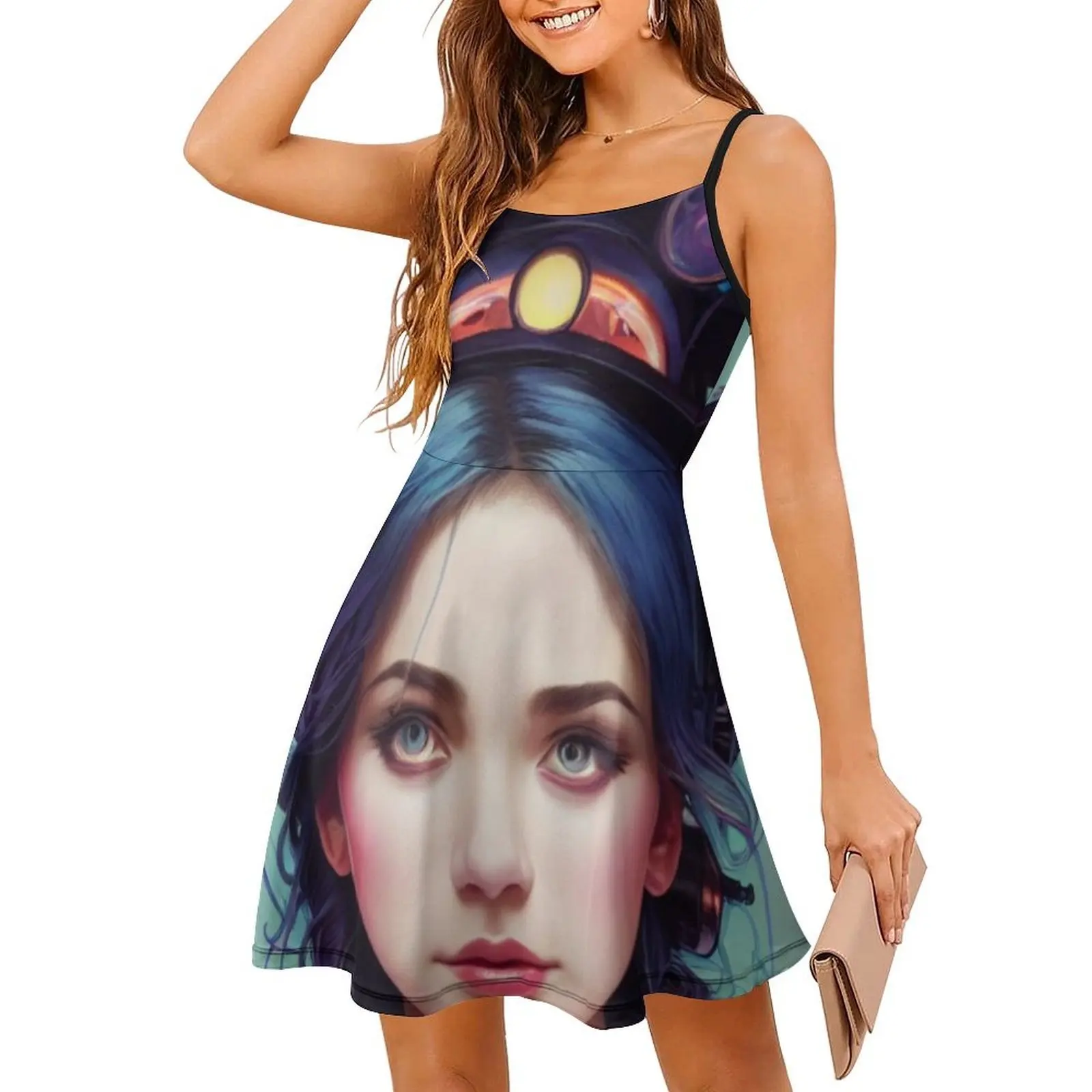 فستان بوهيمي عتيق بأكمام منتفخة أو خيارات بدون أكمام للنساء فستان ساحرة ساحرة قبعة مضحكة قبعة ساحرة ملابس نسائية