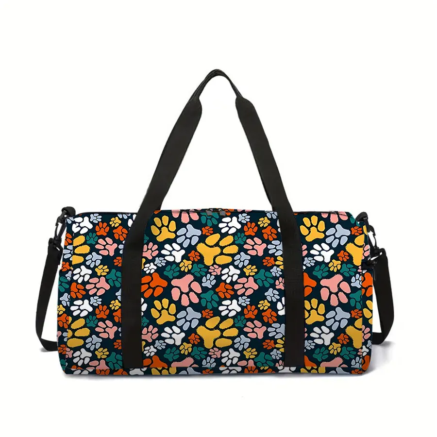 

Cat Paw Print Large Capacity Luggage Bag for Boy/Girl Best Gift 3D Cartoon Travel Duffels Outdoor Fitness Bag for Children