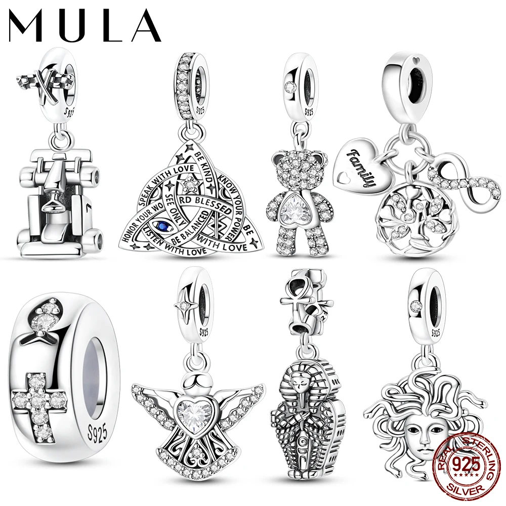 

Подвеска-шарм из стерлингового серебра 925 пробы: Дерево Жизни, Медведь, Карт. Подходит для оригинальных браслетов. DIY. Женский ювелирный подарок.