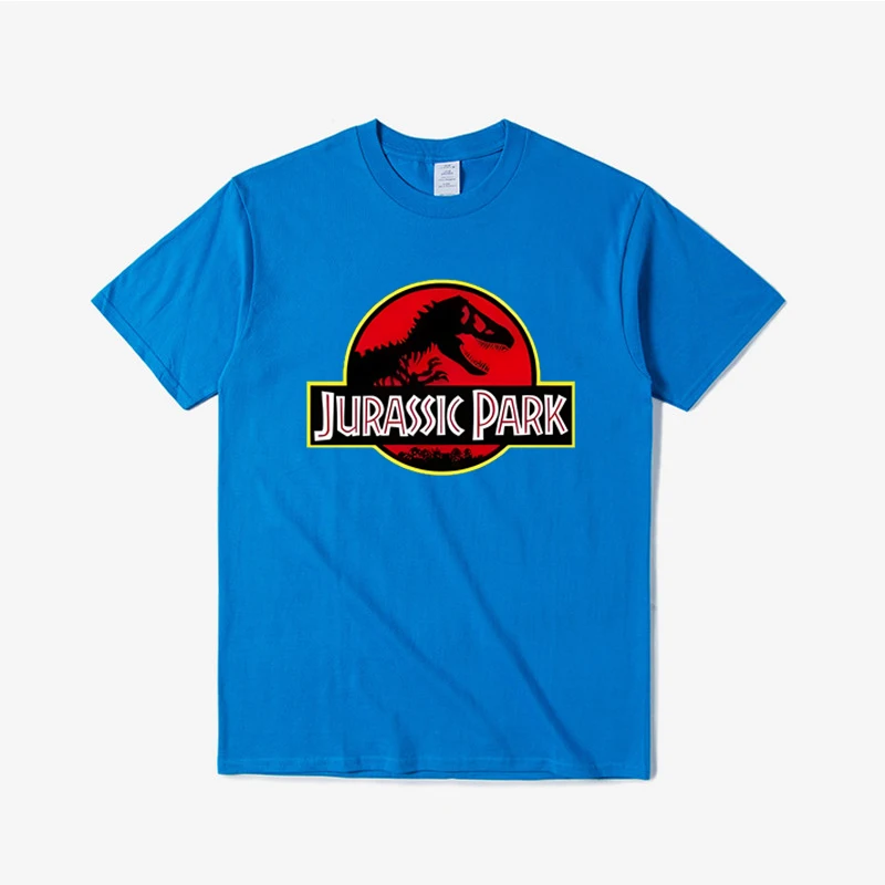 2024 Summer Jurassic Park T Shirt Men 100% Cotton Printed T-Shirt Casual Funny Tops Jurassic World Tees Short Sleeve Cool Tshirt