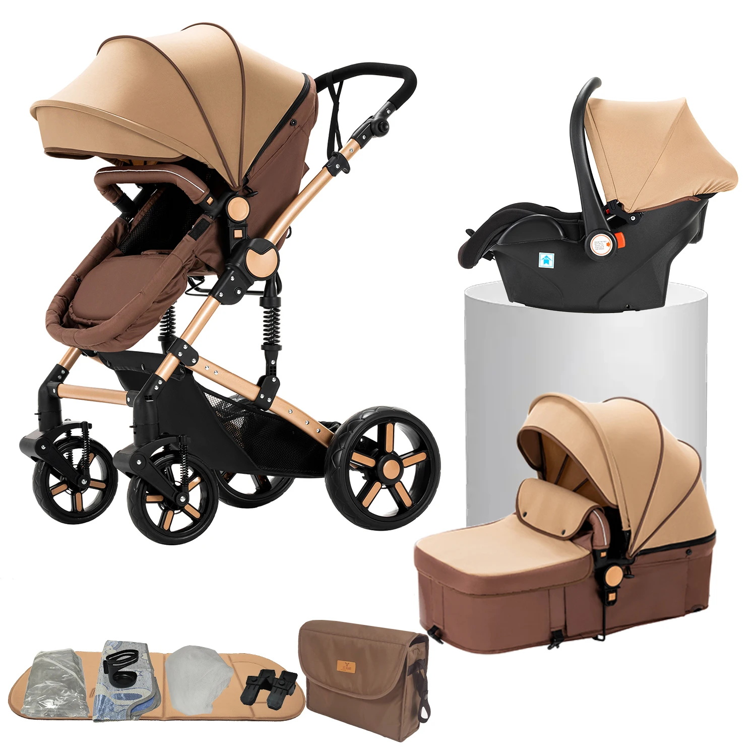 Kinderwagen für Babys, Lauflernhilfe für Babys, Kinderwagen für Neugeborene, Drei-Rad-Kinderwagen, Kinderwagen mit Ofenrad, leichter Kinderwagen für Neugeborene, Baby-Kinderwagen