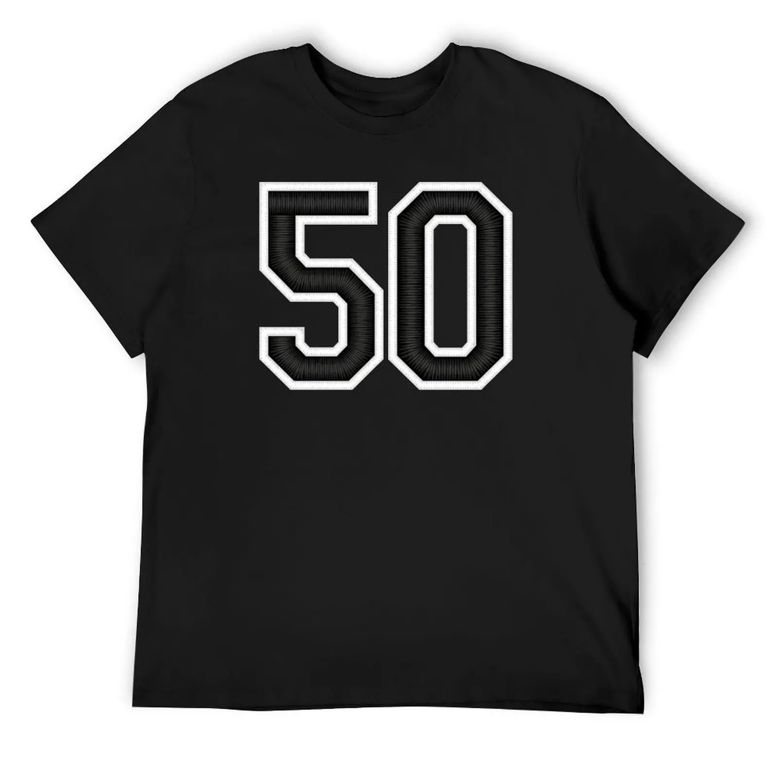 50 Black Jersey Sports Number fifty Football 50 T-Shirt kawaii clothes tees sublime tops mens vintage t shirts