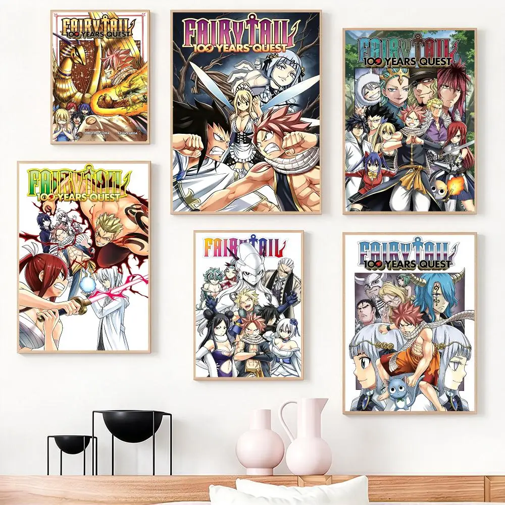 anime Fairy Tail 100 Years Quest Poster Poster HD Frameless Creamy Style Home Decor Wall Art for Living Room Bedroom Gift