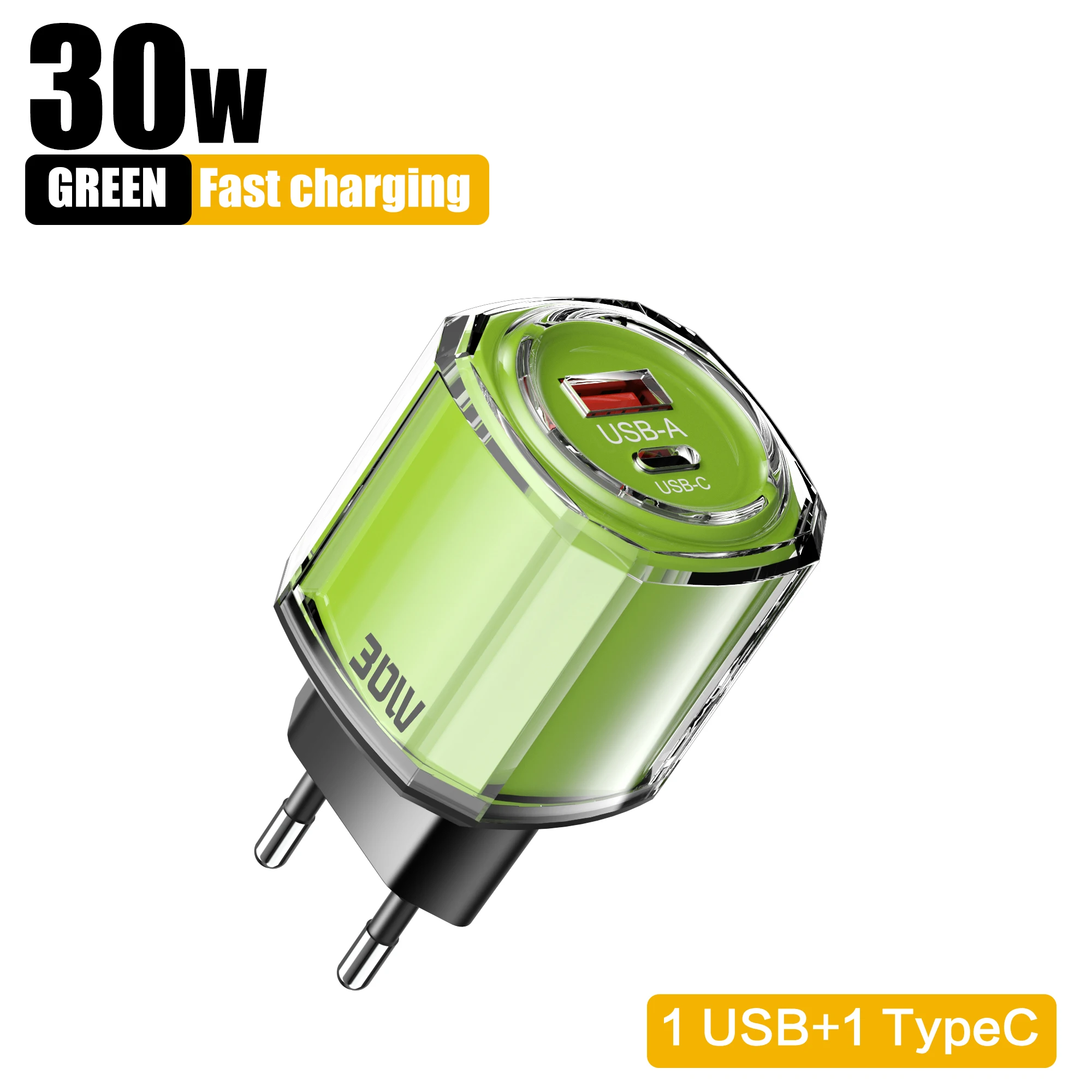 30W USB C-oplader Muti-poorten Snel opladen Snel opladen QC3.0 Type C PD Mobiele telefoon-muuradapter voor iPhone 16 Pro Xiaomi 15