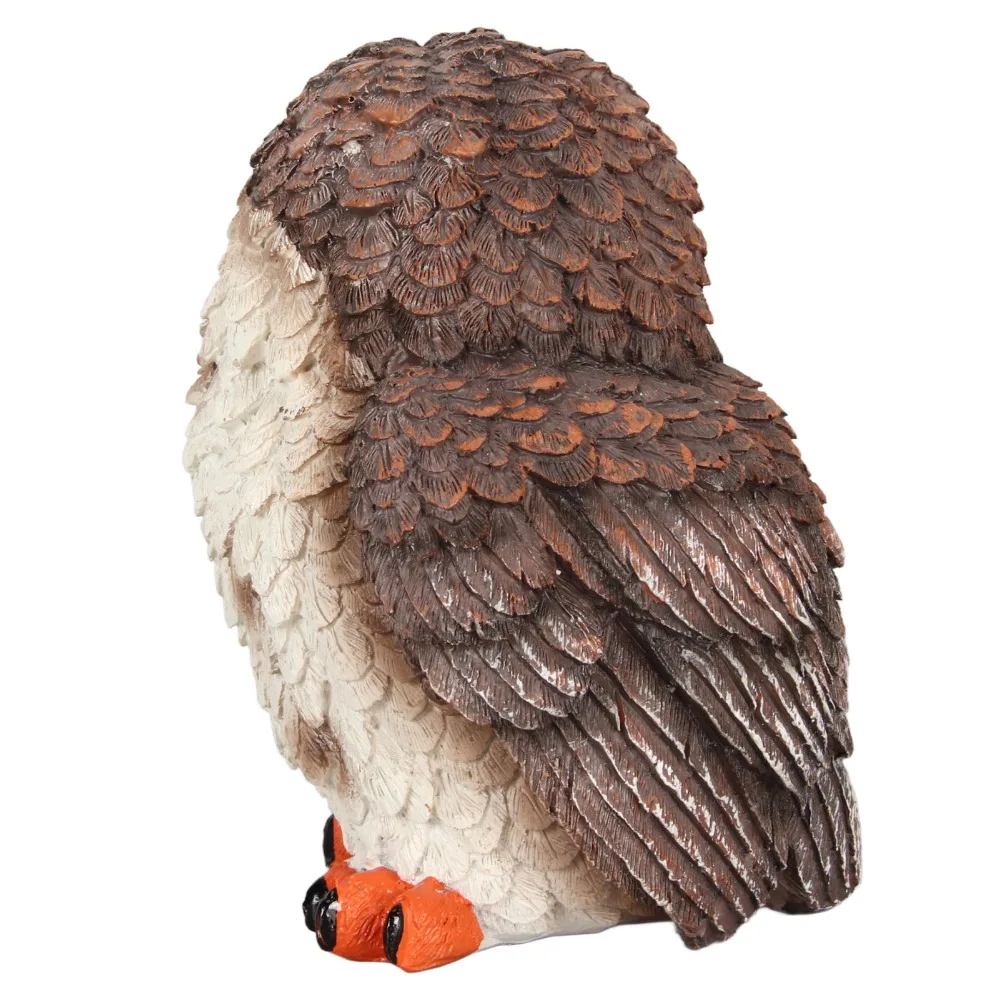 Statues Durable Resin Owl Figurine Resin Exquisite Vivid Owl Statue Brown Waterproof Owl Decoration For Office Decor