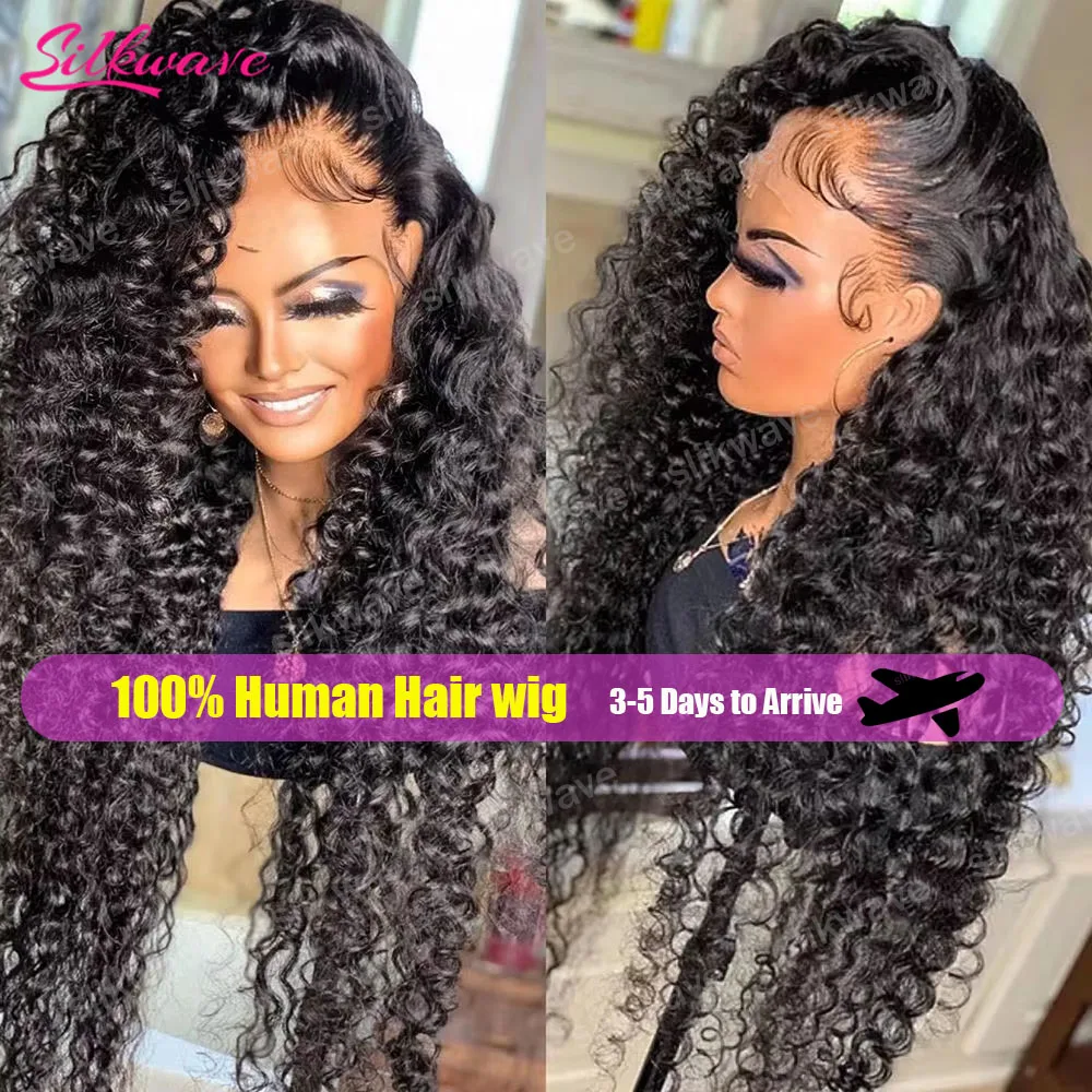 

Парик Slikwave из натуральных волос с кудрями, 200% плотность, 13x6 HD кружевной фронтальный парик, глубокая волна, 13x4 кружевной фронтальный парик из натуральных волос