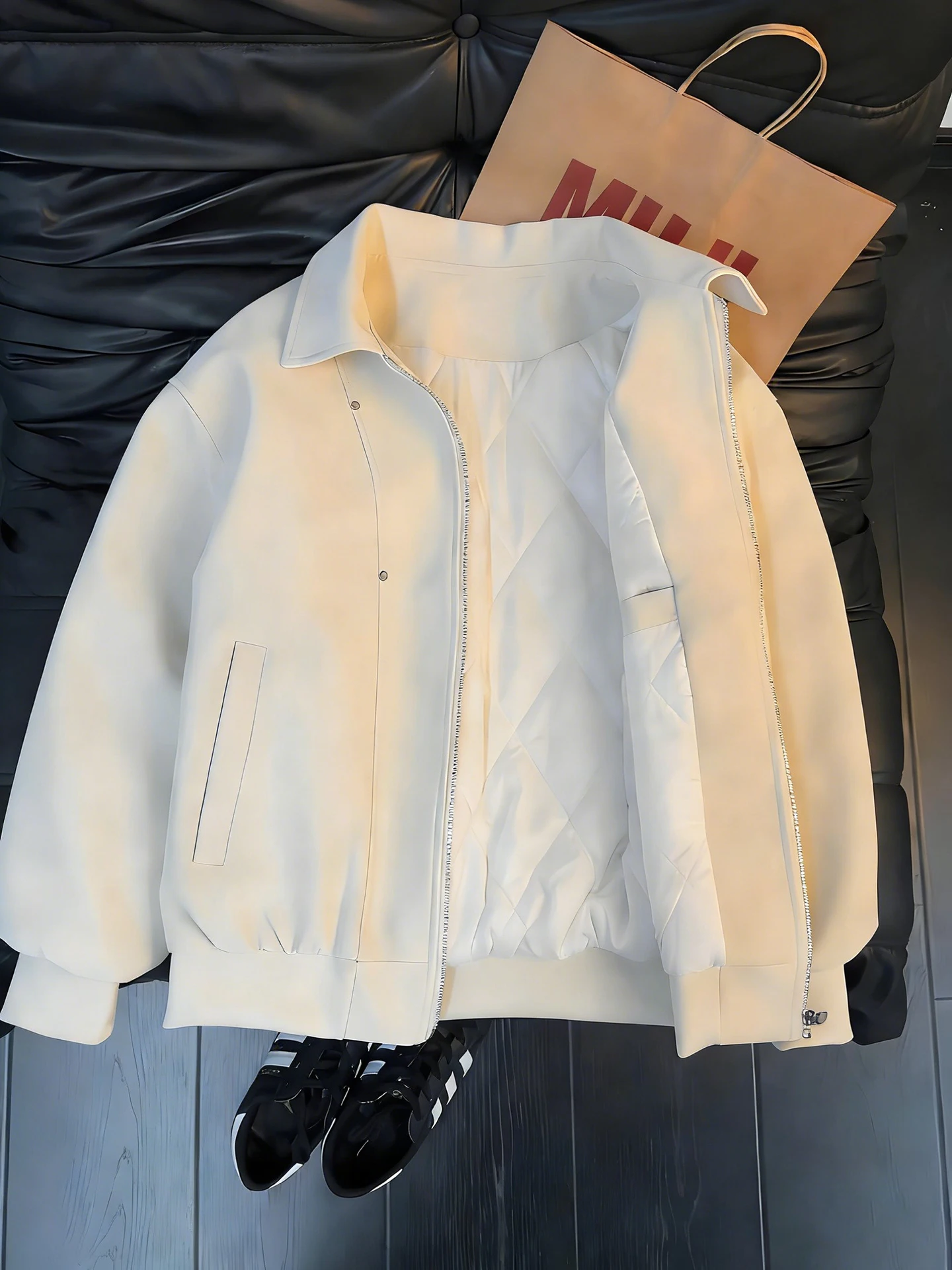 

Мужская кожаная куртка Cleanfit American Sle с хлопковым наполнителем и воротником-стойкой, бейсбольная куртка, зимняя теплая свободная посадка