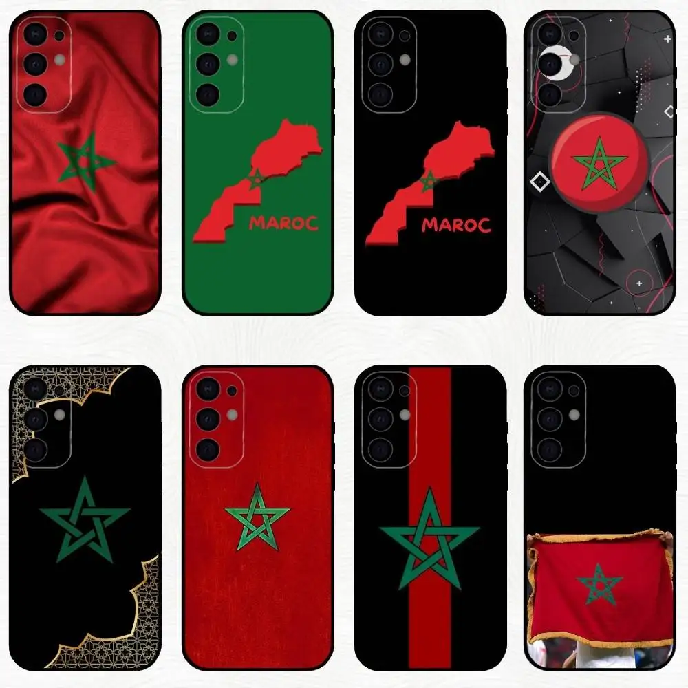 

M-Morocco-ES Flag Phone Case For Samsung S25,S24,S23,S22,S21,S20,Plus,Fe,Lite,Others Black Cover