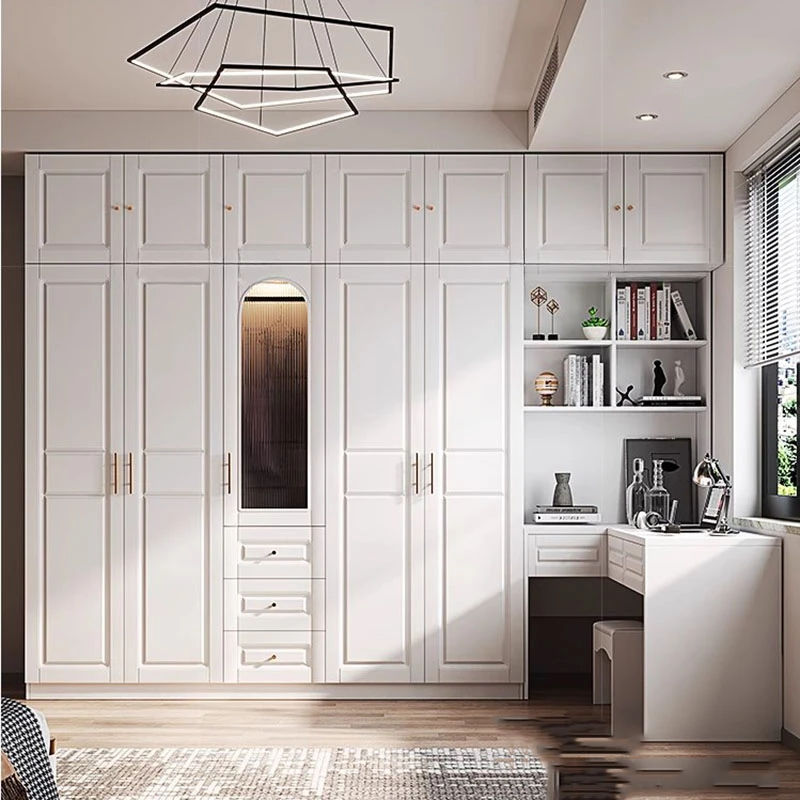 Luxury Modern New Wardrobe Wooden Multifuncion Desk Bedroom Wardrobe Storage Clothes Closet De Madera De Ropa Home Furniture