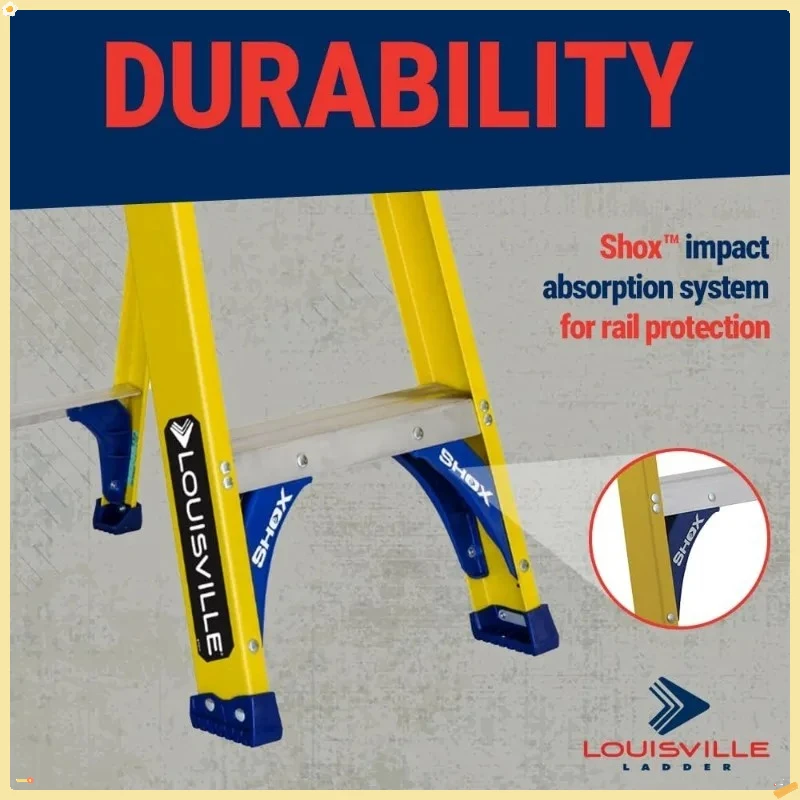 8-Foot Fiberglass Step Ladder - 250-Pound Load Capacity, Type I