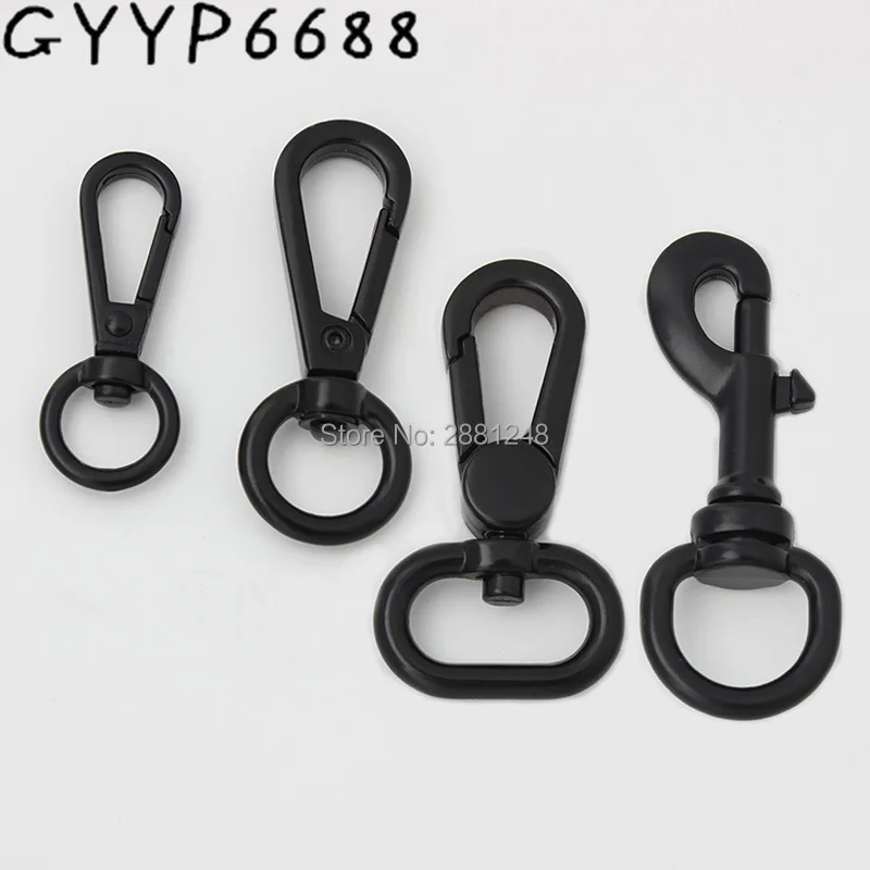 10-30-100pcs dark black 11mm 13 15mm 20mm trigger snap hook metal trigger snap hook swivel clasp hooks hardware handbags purses