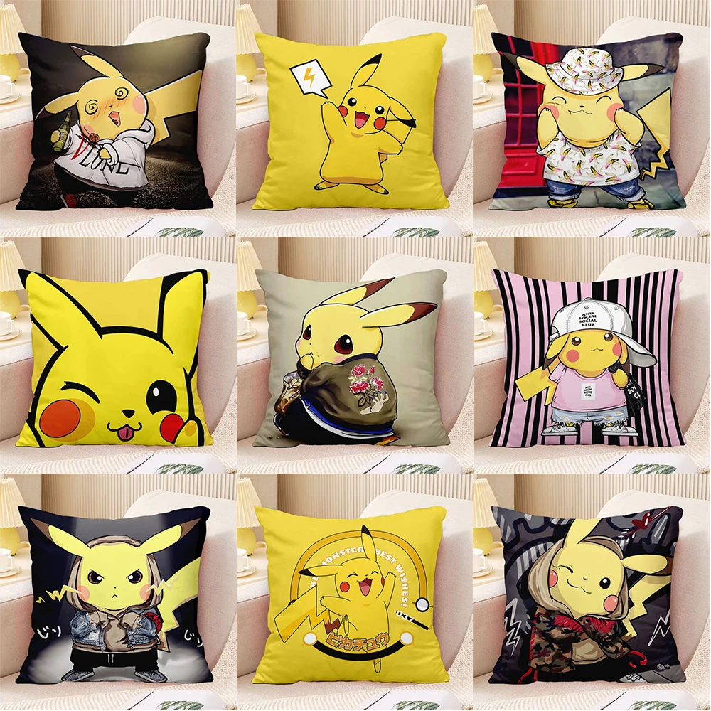 

1pcs Pokémon Pikachu Pillow Cover Cute room Decoration Pillowcase Sofa Cushion Cover Bedroom Home Decoration