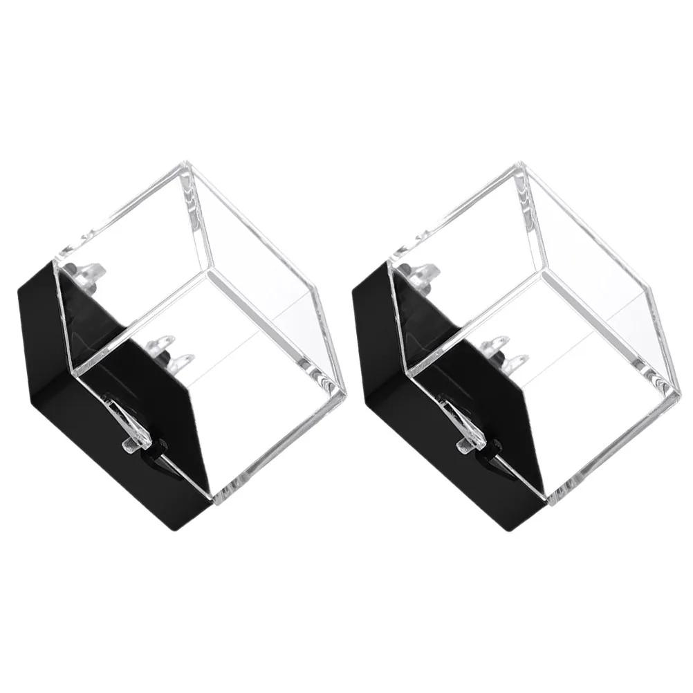 2Pcs Premium Clear Acrylic Specimen Display Box Black Base for Mineral Specimens Rocks Crystals Gemstones Collection Storage