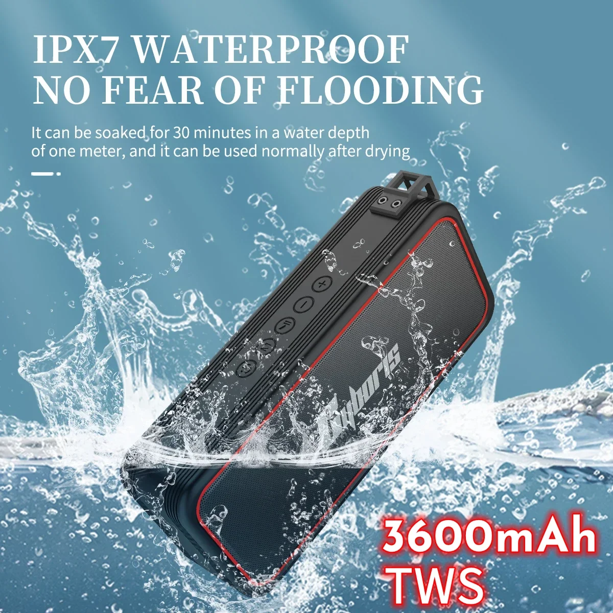 Portable Wireless Bluetooth Speaker V5.3TWS Type-C Loud Stereo Super Bass Outdoors IPX7 Waterproof Subwoofer Speakers