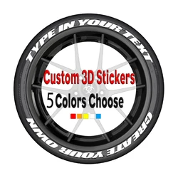 Car Sticker Custom Text 3D PVC Tyre Letter Number Stripe Stickers Universal Tuning Auto Wheel Decals Letter  S=0.75inch,M=1inch