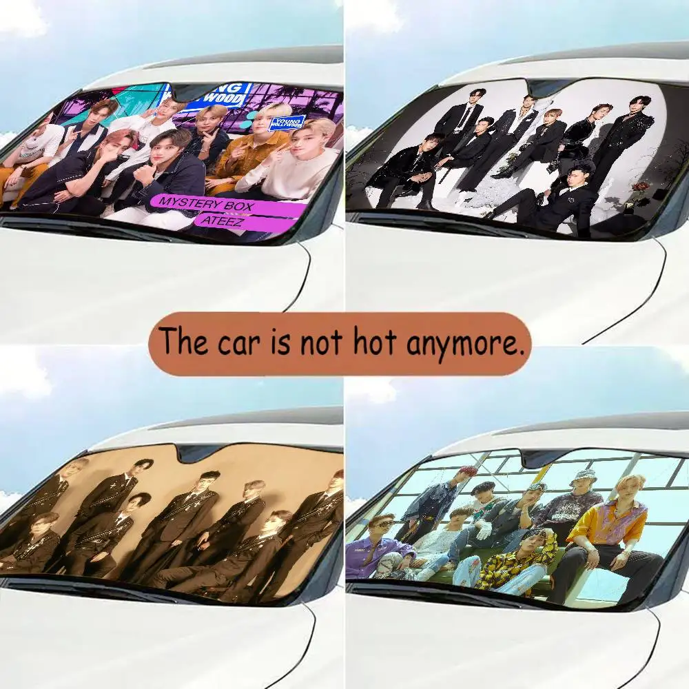

1PC A-ATEEZ KPOP Heated Windshield Sunshade Car Window Windscreen Cover Sun Shade Auto Sun Visor Car-covers