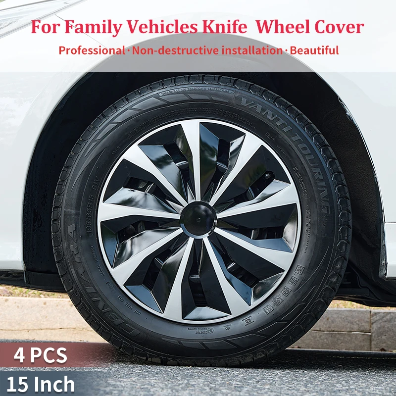 

15inch Knife Style Hub Cap Cover for Iron Rim Wheel Cover Set of 4 Steel Wheel Cover Replacement Hubcap for R15 Tire